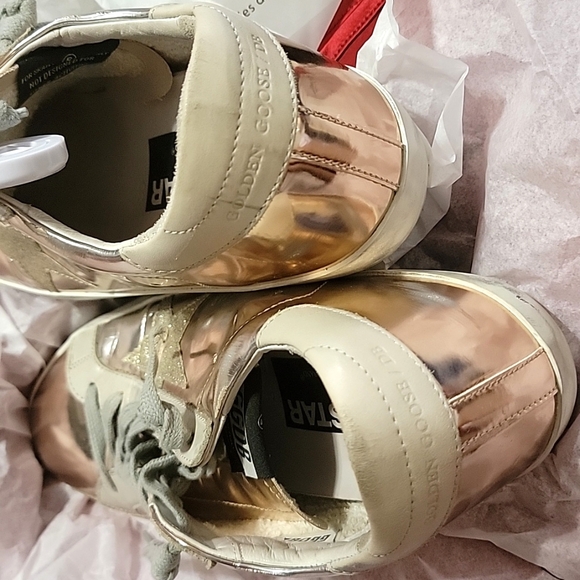 Golden Goose Superstar Rose Gold Metallic Sneaker size 39 Like New Rare - Picture 7 of 8